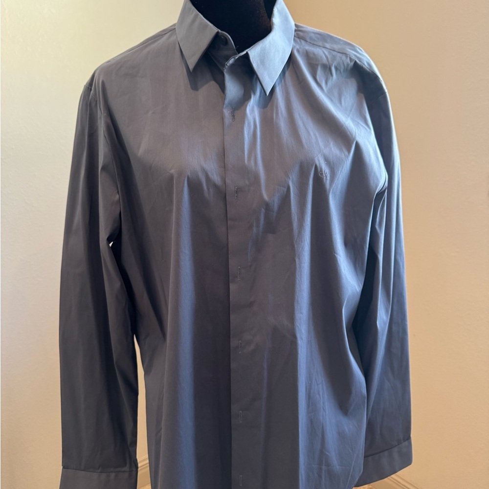 Calvin Klein Men's Slate Gray Dress Shirt